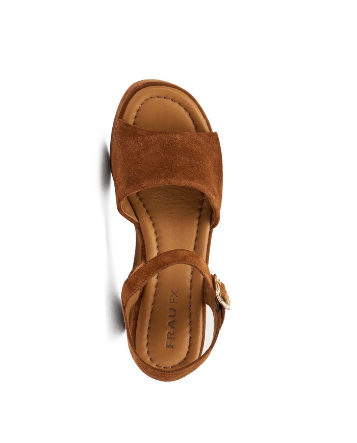 FRAU SCARPA DONNA SANDALI ALTI CON ZEPPA IN PELLE SCAMOSCIATA BRUCIATA 04B6 126