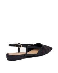 FRAU SCARPA DONNA SLING BACK IN RAFIA EFFETO SPIGA NERO 63F1 126