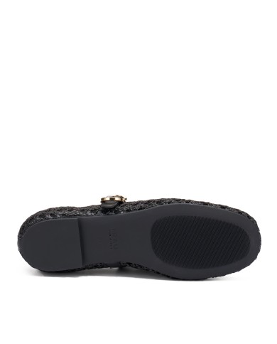 FRAU SCARPA DONNA BALLERINA IN RAFIA NERO 69V3 126