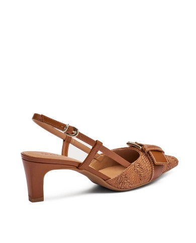 FRAU SCARPA DONNA SLING BACK IN RAFIA CON FIBIA CARAMELLO 81F2 126