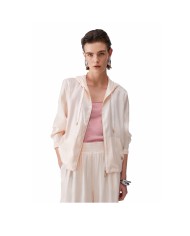 LIU-JO GIACCA DONNA LAMINATA CON CAPPUCCIO CHAMPAGNE LUX TA6004 126