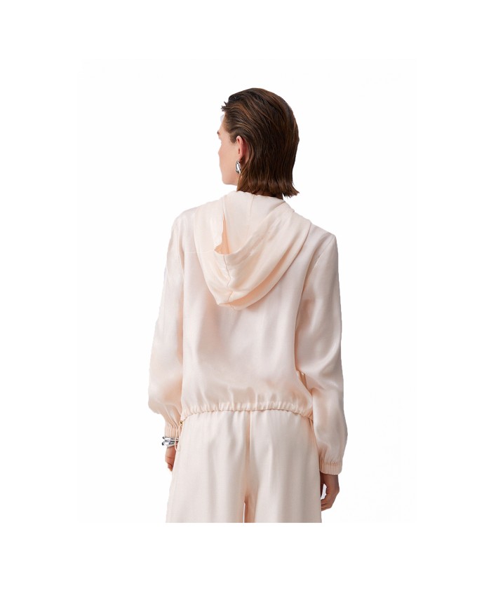 LIU-JO GIACCA DONNA LAMINATA CON CAPPUCCIO CHAMPAGNE LUX TA6004 126