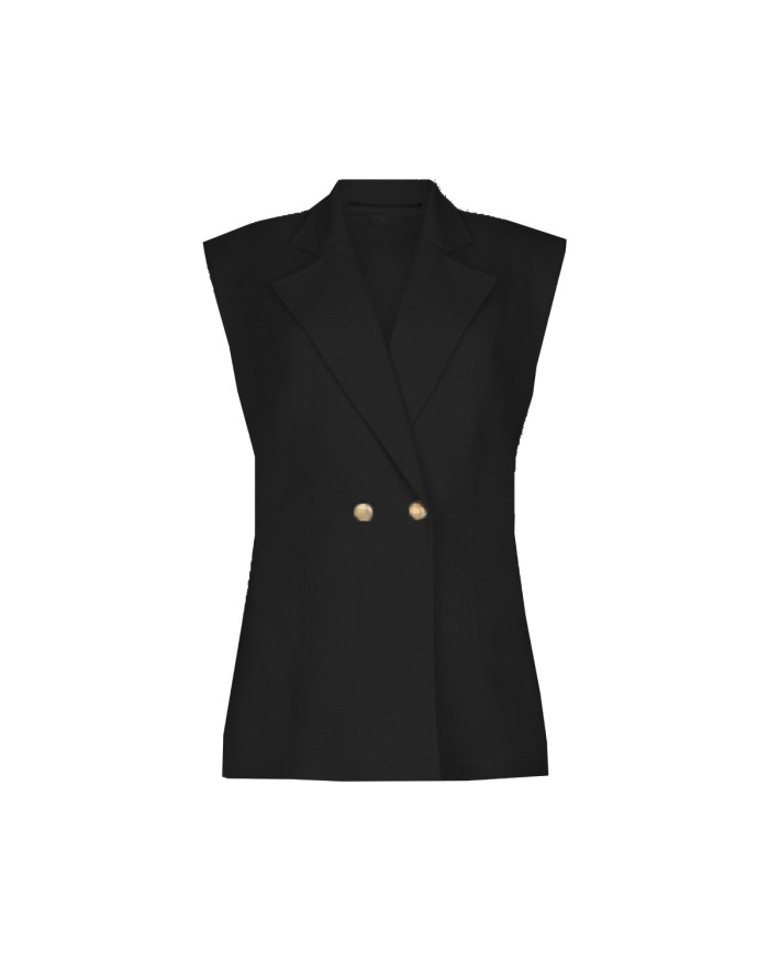 LIU-JO GIACCA DONNA GILET CON SPALLINE IMBOTTITE NERO TA6025 126