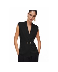 LIU-JO GIACCA DONNA GILET CON SPALLINE IMBOTTITE NERO TA6025 126