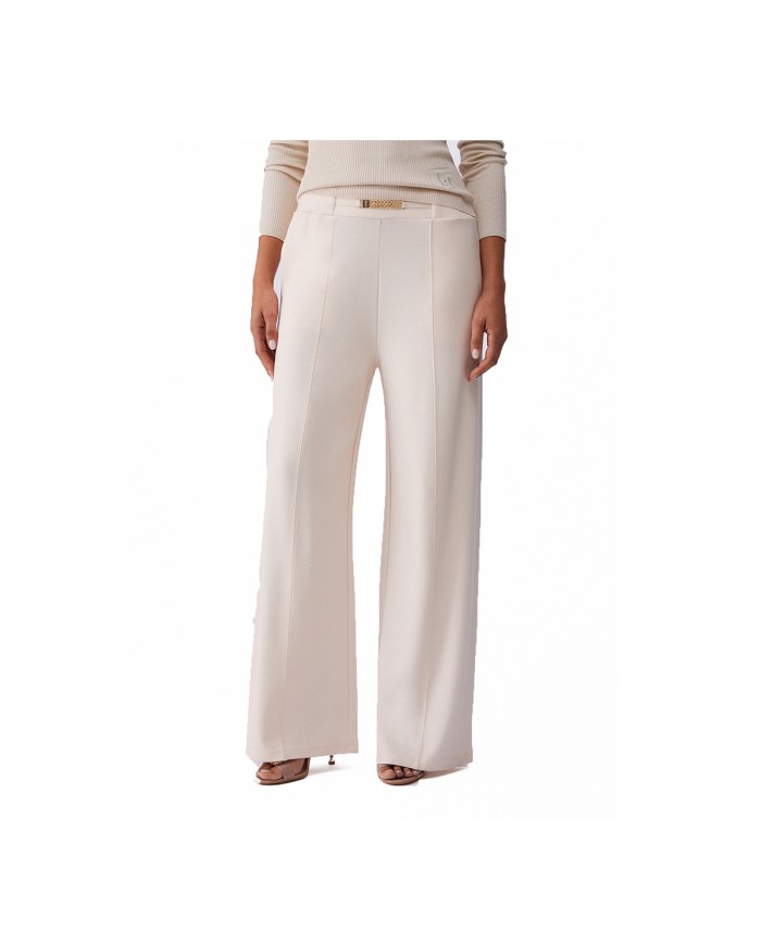 LIU-JO PANTALONI DONNA IN JERSEY PUNTO MILANO CHAMPAGNE TA6026 126