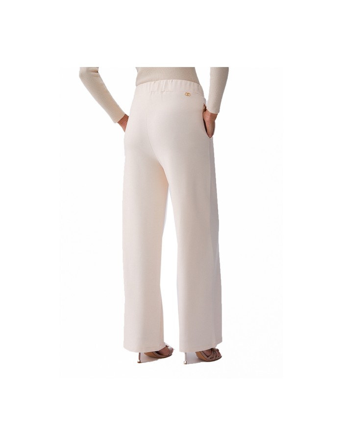 LIU-JO PANTALONI DONNA IN JERSEY PUNTO MILANO CHAMPAGNE TA6026 126