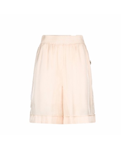 LIU-JO BERMUDA DONNA SHORTS PANTS IN TESSUTO LAMINATO CHAMPAHNE LUX TA6074 126