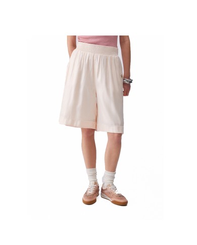 LIU-JO BERMUDA DONNA SHORTS PANTS IN TESSUTO LAMINATO CHAMPAHNE LUX TA6074 126