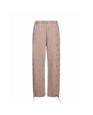 LIU-JO PANTALONI DONNA IN JERSEY DELAVE' CON STRASS ALMOND TA6102 126