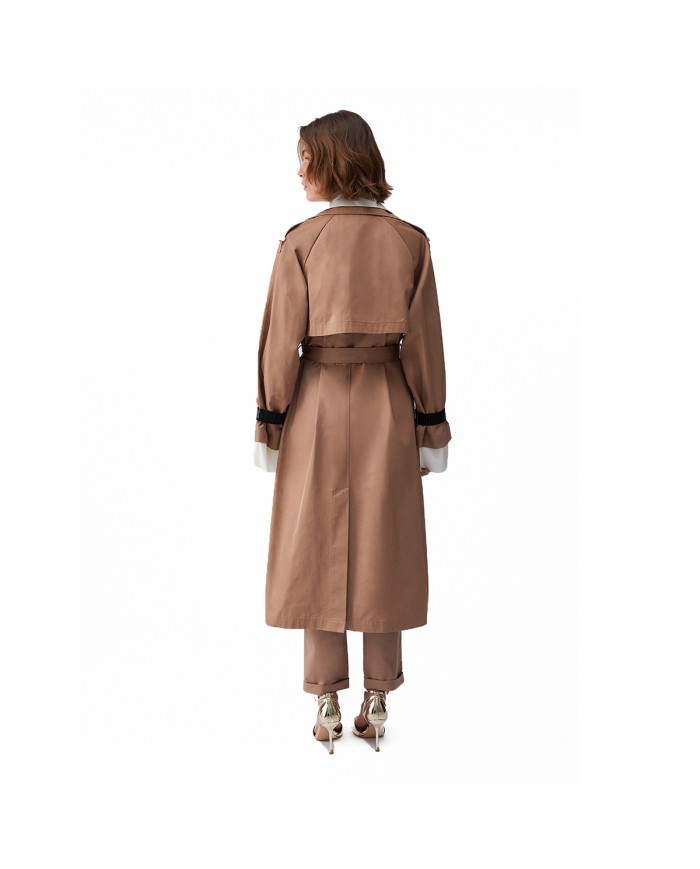 LIU-JO TRENCH DONNA LUNGO CON CINTURA ALMOND TA6146 126