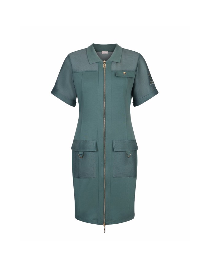 LIU-JO ABITO DONNA DRESS CORTO CON ZIP MILITARY TA6235 126