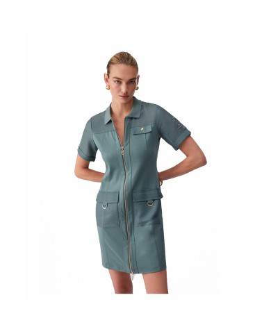 LIU-JO ABITO DONNA DRESS CORTO CON ZIP MILITARY TA6235 126