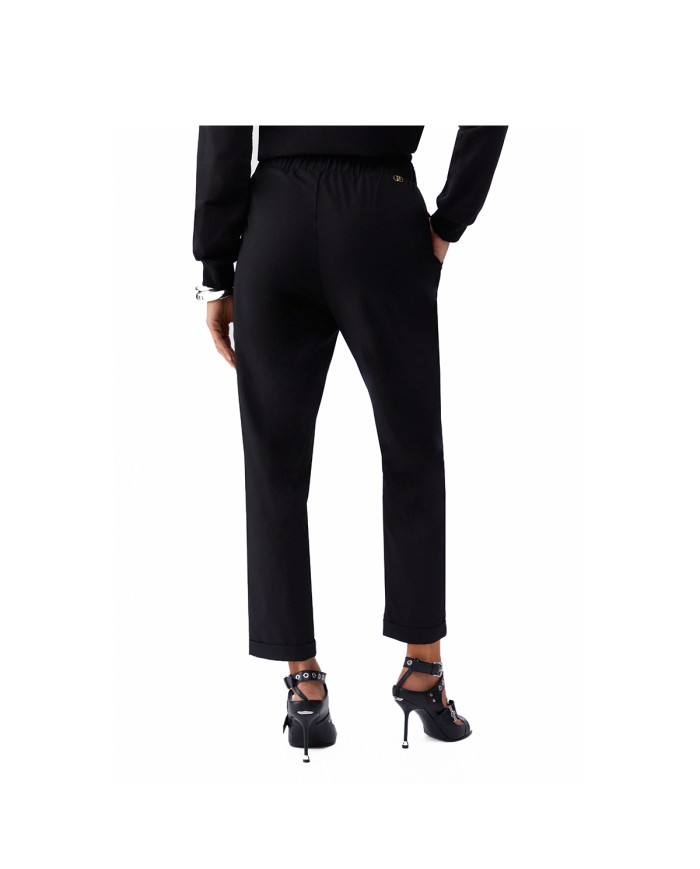 LIU-JO PANTALONI DONNA PANTS SLIM FIT CON RISVOLTO BLACK TA6255 126