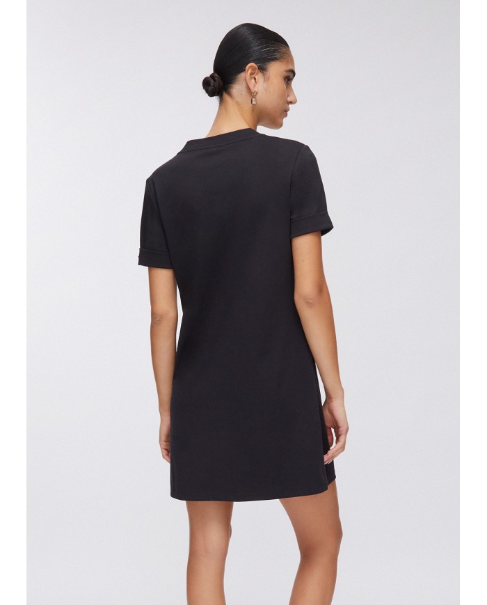 LIU-JO ABITO DONNA DRESS CORTO CON OCCHIELLI DECORATIVI BLACK TA6296 126