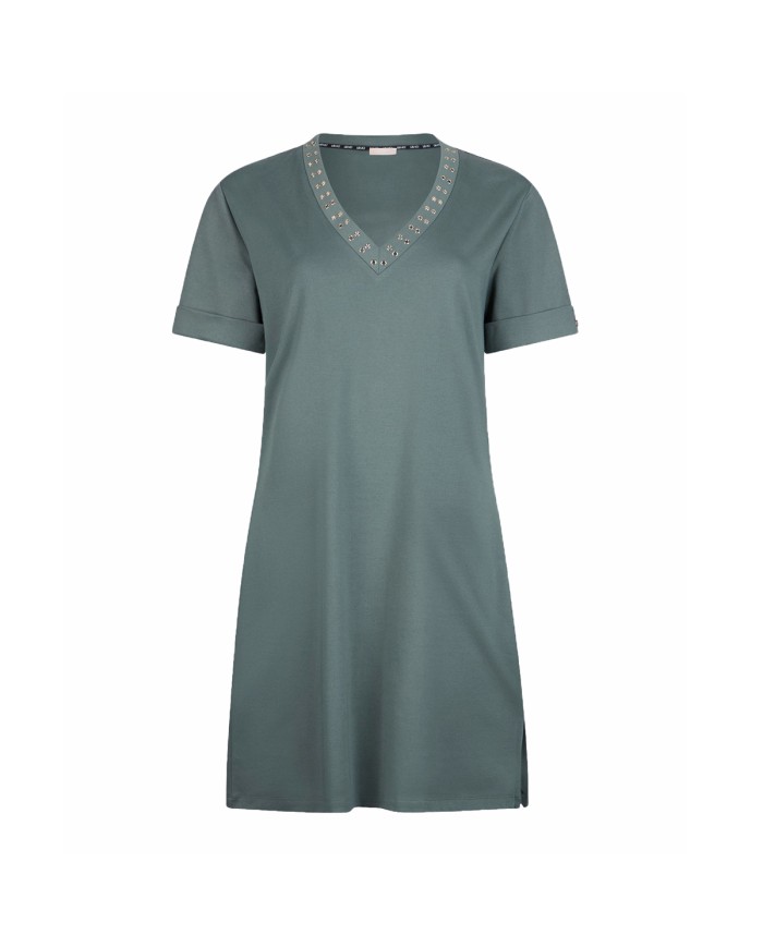 LIU-JO ABITO DONNA DRESS CORTO CON OCCHIELLI DECORATIVI MILITARY TA6296 126