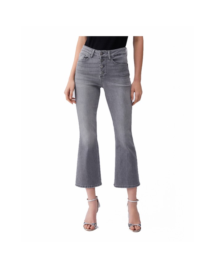 LIU-JO JEANS DONNA BOOTCUT A VITA ALTA GREY ROCKET WASH UA6040 126