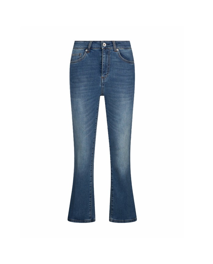 LIU-JO JEANS DONNA FLARE CROPPED DENIM BLUE WORLD UA6040 126