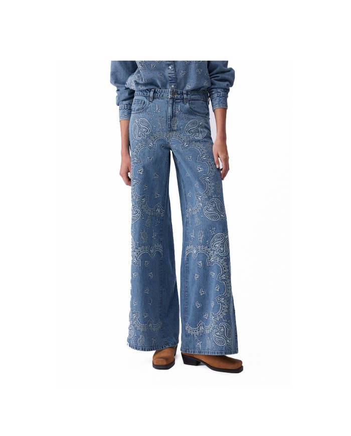 LIU-JO JEANS DONNA FLARE CON RICAMI DENIM BLUE UA4147 126
