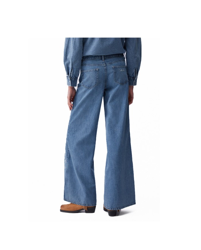 LIU-JO JEANS DONNA FLARE CON RICAMI DENIM BLUE UA4147 126