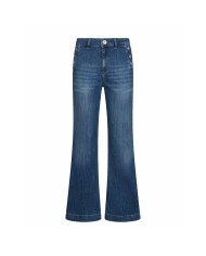 LIU-JO JEANS DONNA FLARE A VITA ALTA CON BOTTONI DENIM DARK BLUE UA6162 126