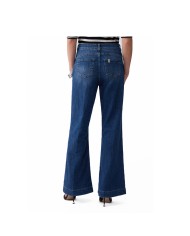 LIU-JO JEANS DONNA FLARE A VITA ALTA CON BOTTONI DENIM DARK BLUE UA6162 126