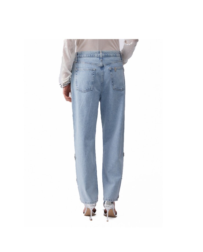 LIU-JO JEANS DONNA STRIGHT CON RICAMI GIOIELLO DENIM BLUE UA6196 126