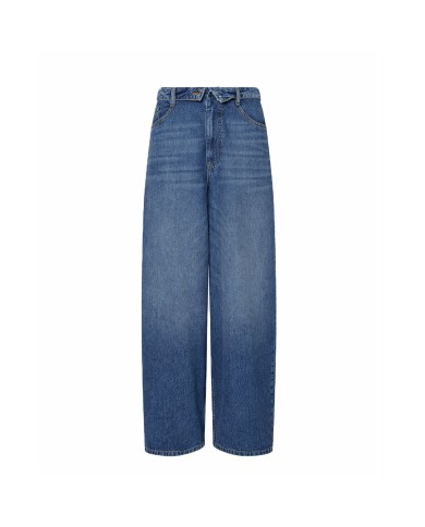 LIU-JO JEANS DONNA BAGGY CON STRINGHE AD INTRECCIO DENIM BLUE UA6510 126