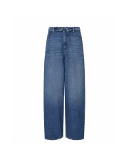 LIU-JO JEANS DONNA BAGGY CON STRINGHE AD INTRECCIO DENIM BLUE UA6510 126