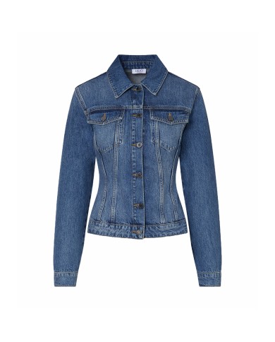 LIU-JO GIACCA DONNA IN DENIM CON INTRECCI E STRINGHE DENIM BLUE UA6511 126