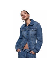 LIU-JO GIACCA DONNA IN DENIM CON INTRECCI E STRINGHE DENIM BLUE UA6511 126