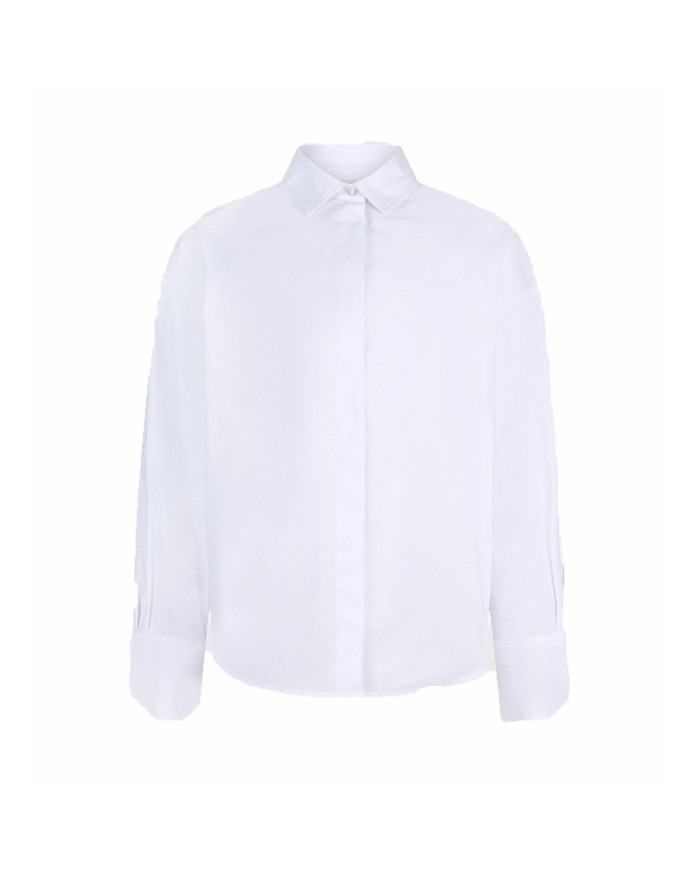 LIU-JO CAMICIA DONNA CON BOTTONI LOGATI WHITE WA6112 126