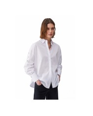 LIU-JO CAMICIA DONNA CON BOTTONI LOGATI WHITE WA6112 126