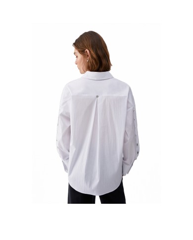 LIU-JO CAMICIA DONNA CON BOTTONI LOGATI WHITE WA6112 126