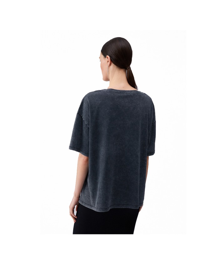 LIU-JO T SHIRT DONNA CON STAMPA E APPLICAZIONI BLACK WA6131 126