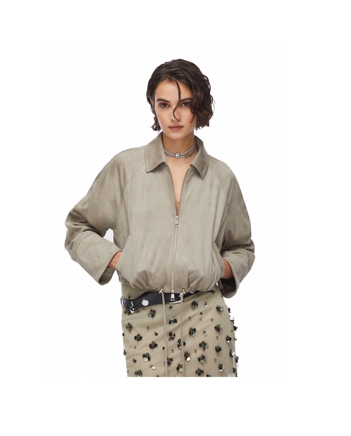 LIU-JO GIACCA DONNA SCAMOSCIATA GRIGIO ALLUMINIO WA6168 126