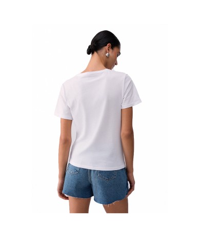 LIU-JO T SHIRT DONNA CON STAMPA E APPLICAZIONI WHITE WA6237 126