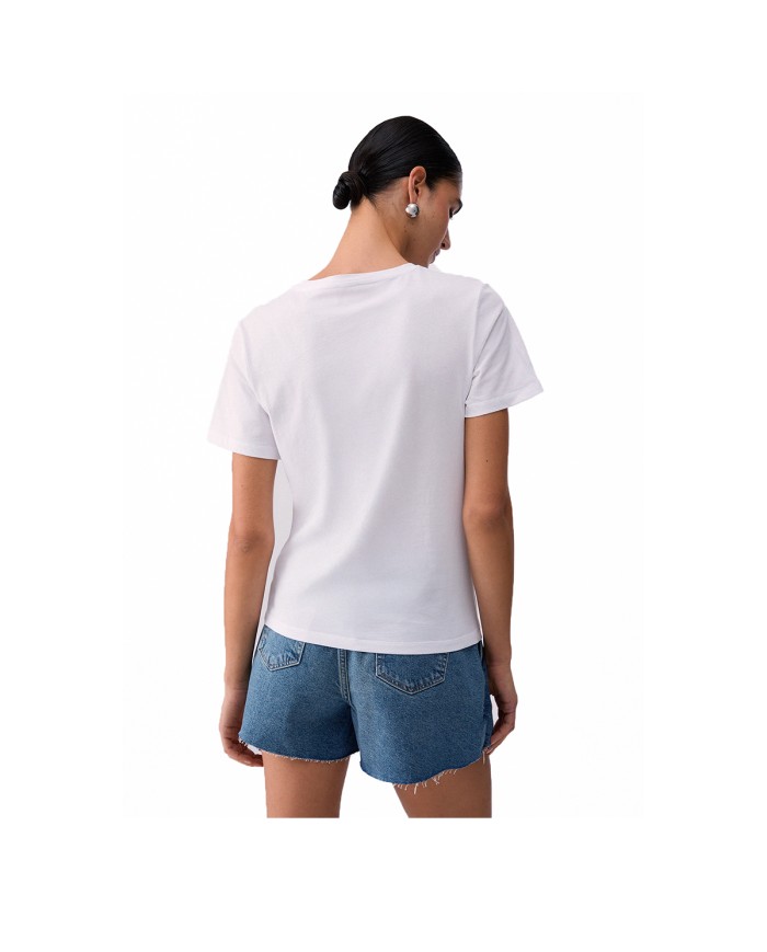 LIU-JO T SHIRT DONNA CON STAMPA E APPLICAZIONI WHITE WA6237 126