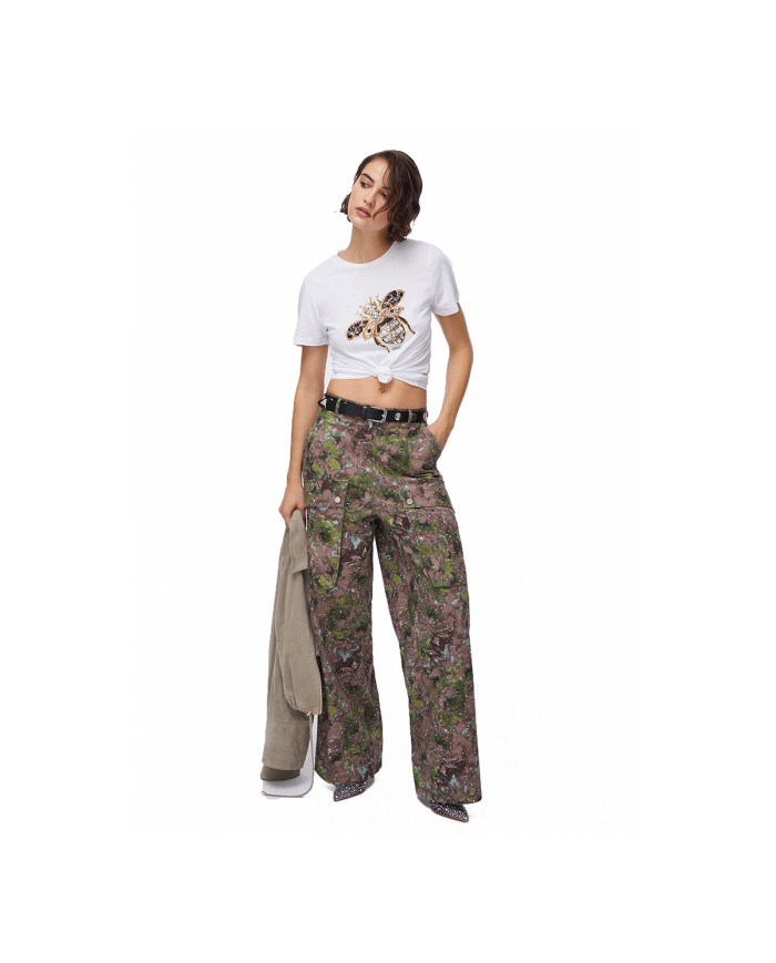 LIU-JO T SHIRT DONNA CON STAMPA E APPLICAZIONI WHITE WA6237 126