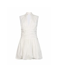 LIU-JO ABITO DONNA DRESS CORTO CON CUT OUT WHITE WOOL WA6241 126