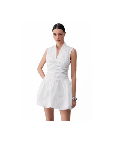 LIU-JO ABITO DONNA DRESS CORTO CON CUT OUT WHITE WOOL WA6241 126