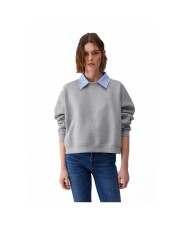 LIU-JO FELPA DONNA SWEATER CON RICAMI GIOIELLO GRIGIO WA6243 126