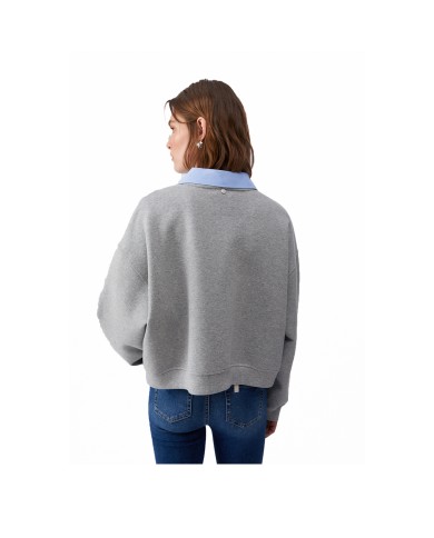 LIU-JO FELPA DONNA SWEATER CON RICAMI GIOIELLO GRIGIO WA6243 126