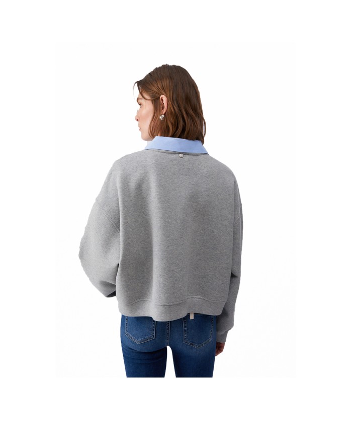 LIU-JO FELPA DONNA SWEATER CON RICAMI GIOIELLO GRIGIO WA6243 126