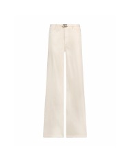 LIU-JO PANTALONI DONNA PANTS FLARE CON CINTURA WHITE WOOL WA6274 126