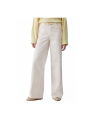 LIU-JO PANTALONI DONNA PANTS FLARE CON CINTURA WHITE WOOL WA6274 126