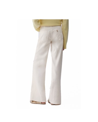 LIU-JO PANTALONI DONNA PANTS FLARE CON CINTURA WHITE WOOL WA6274 126