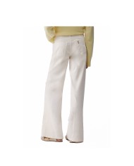 LIU-JO PANTALONI DONNA PANTS FLARE CON CINTURA WHITE WOOL WA6274 126