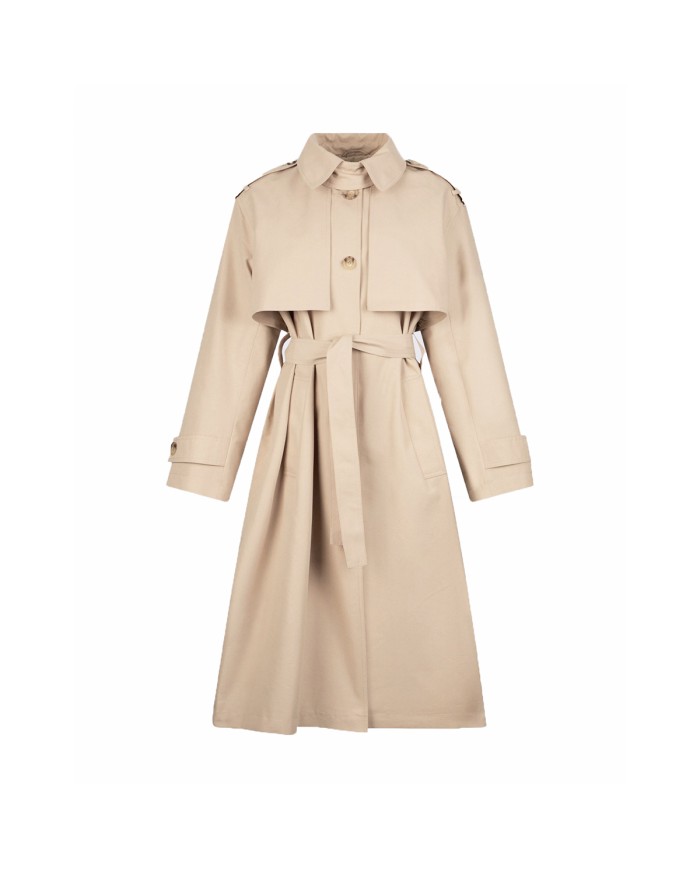 LIU-JO TRENCH DONNA COAT LUNGO CON FOULARD CREAM BEIGE WA6317 126