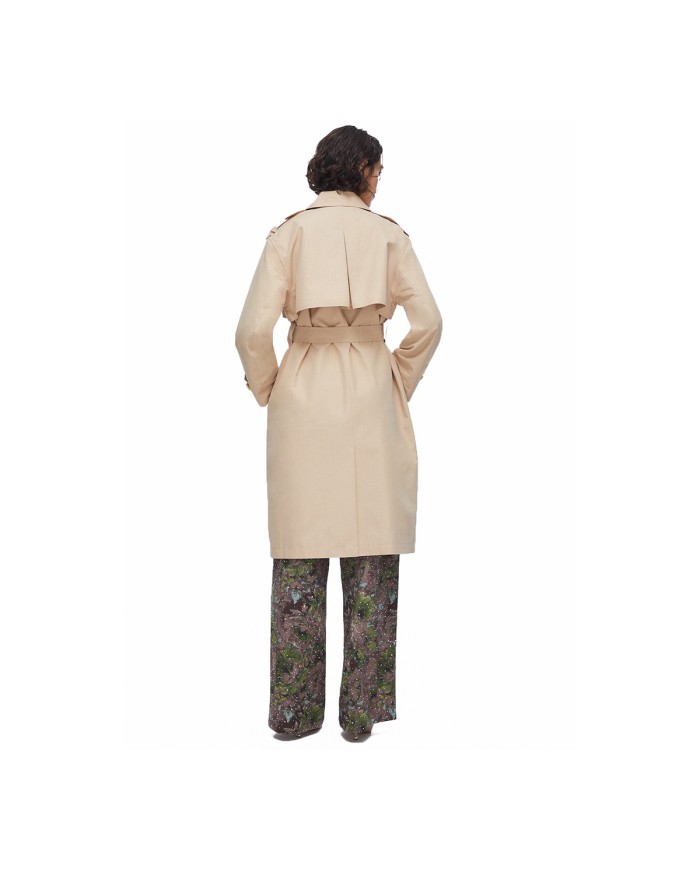 LIU-JO TRENCH DONNA COAT LUNGO CON FOULARD CREAM BEIGE WA6317 126