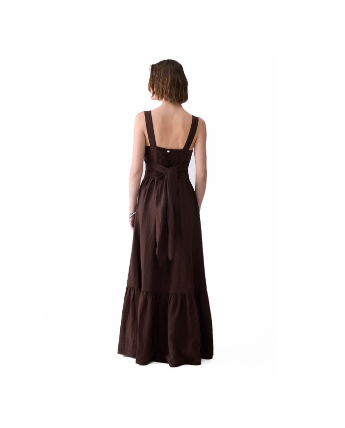 LIU-JO ABITO DONNA DRESS LUNGO IN MISTO LINO SACHER WA6428 126